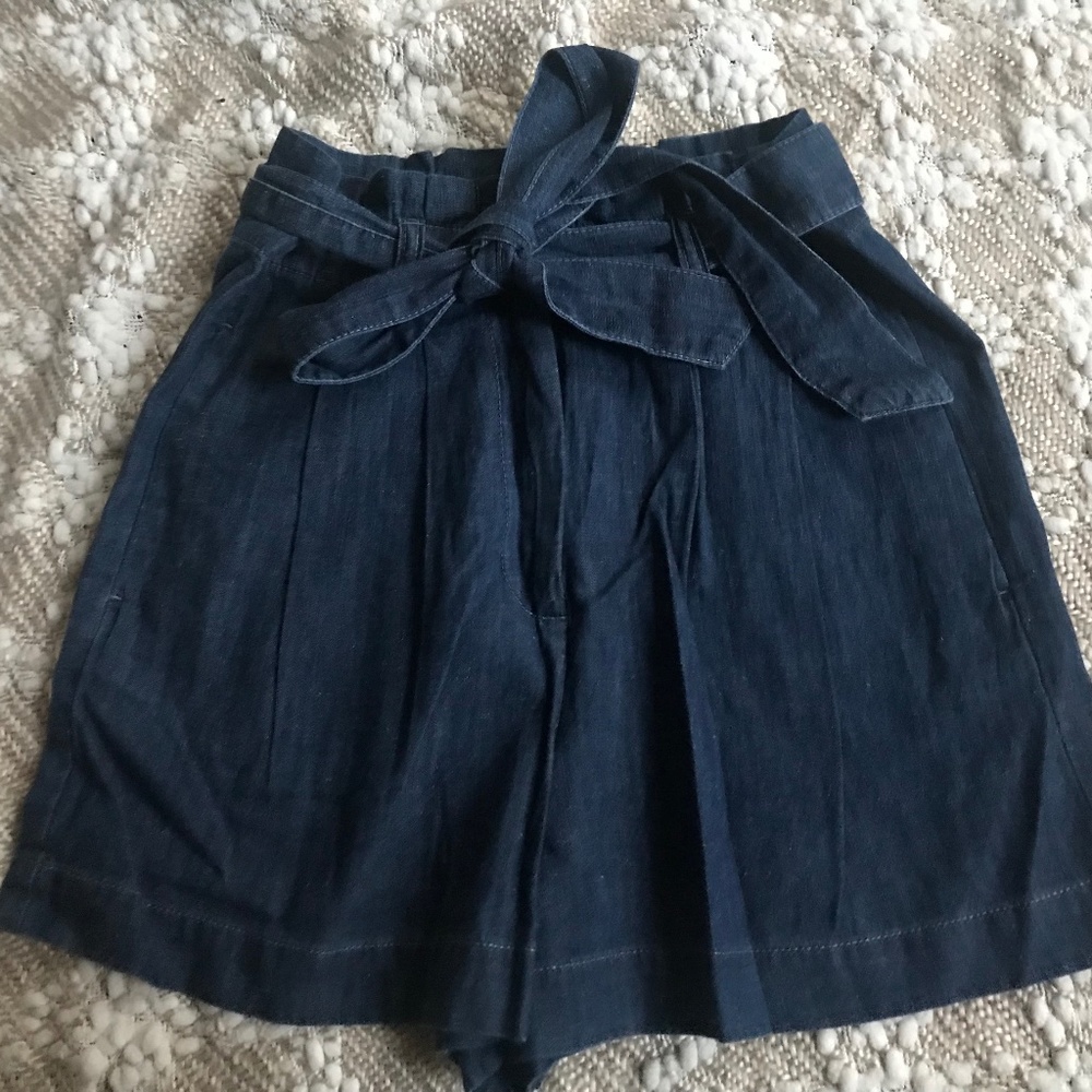 NWT: J. Crew Tie-Waist 'Faux' Denim Shorts, Size 0